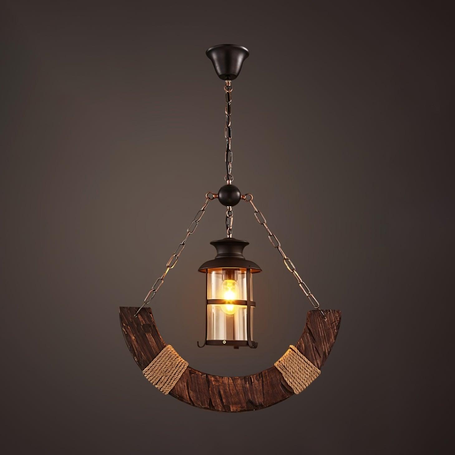 Rustic Industrial Wood Chandelier Nautical Farmhouse Hanging Ceiling Light
