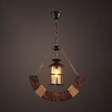 Rustic Industrial Wood Chandelier Nautical Farmhouse Hanging Ceiling Light