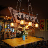 Rustic Industrial Wood Chandelier Nautical Farmhouse Hanging Ceiling Light