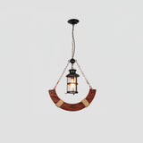 Rustic Industrial Wood Chandelier Nautical Farmhouse Hanging Ceiling Light