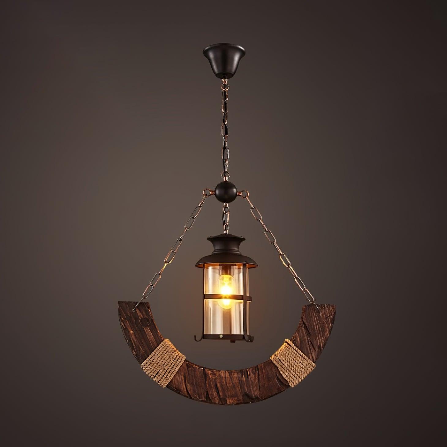 Rustic Industrial Wood Chandelier Nautical Farmhouse Hanging Ceiling Light