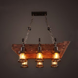 Rustic Industrial Wood Chandelier Nautical Farmhouse Hanging Ceiling Light