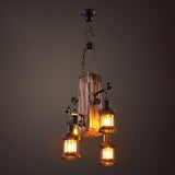 Rustic Industrial Wood Chandelier Nautical Farmhouse Hanging Ceiling Light