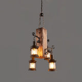 Rustic Industrial Wood Chandelier Nautical Farmhouse Hanging Ceiling Light