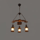 Rustic Industrial Wood Chandelier Nautical Farmhouse Hanging Ceiling Light