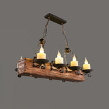 Rustic Industrial Wood Chandelier Nautical Farmhouse Hanging Ceiling Light