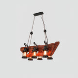 Rustic Industrial Wood Chandelier Nautical Farmhouse Hanging Ceiling Light