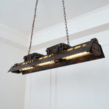 Rustic Iron Box Cage Chandelier Vintage Industrial Steampunk Hanging Light