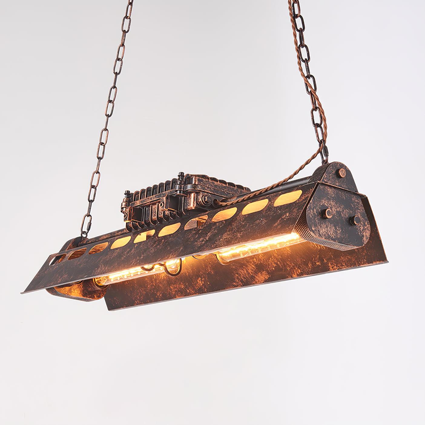 Rustic Iron Box Cage Chandelier Vintage Industrial Steampunk Hanging Light