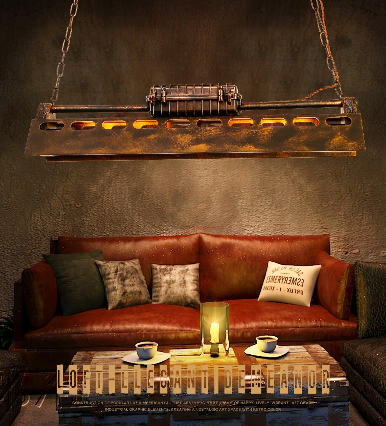 Rustic Iron Box Cage Chandelier Vintage Industrial Steampunk Hanging Light