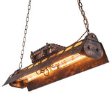 Rustic Iron Box Cage Chandelier Vintage Industrial Steampunk Hanging Light