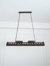 Rustic Iron Box Cage Chandelier Vintage Industrial Steampunk Hanging Light