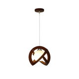 Rustic Modern Japanese Wabi Sabi Wood Glass LED Pendant Light for Minimalist Home Decor