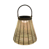 Rustic Rattan Solar Outdoor Lantern Decorative Waterproof LED Lamp for Camping Garden and Terrace