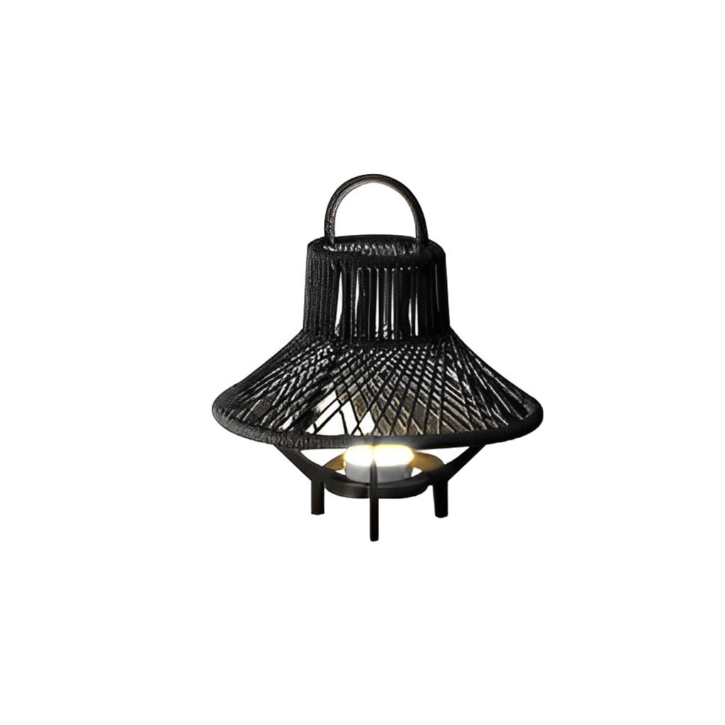 Rustic Tribal Outdoor Floor Lamp Waterproof Black Metal Light for Garden and Patio
