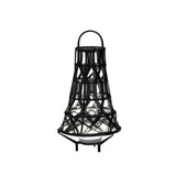Rustic Tribal Outdoor Floor Lamp Waterproof Black Metal Light for Garden and Patio