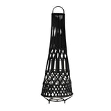 Rustic Tribal Outdoor Floor Lamp Waterproof Black Metal Light for Garden and Patio