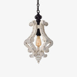 Rustic Wood and Metal Pendant Light Vintage Farmhouse Droplight Chandelier