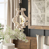 Rustic Wood and Metal Pendant Light Vintage Farmhouse Droplight Chandelier