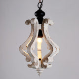 Rustic Wood and Metal Pendant Light Vintage Farmhouse Droplight Chandelier