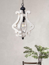 Rustic Wood and Metal Pendant Light Vintage Farmhouse Droplight Chandelier