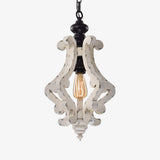 Rustic Wood and Metal Pendant Light Vintage Farmhouse Droplight Chandelier