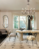 Rustic Wooden Bead Candle Style Gasolier Chandelier for Farmhouse Living Rooms