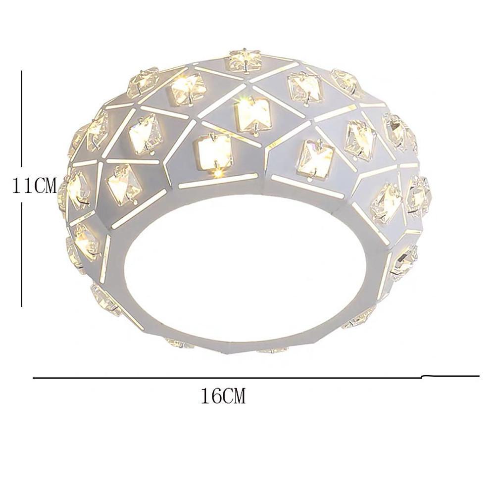 Modern Metal Crystal LED Flush Mount Ceiling Light for Hallway and Entryway Decor