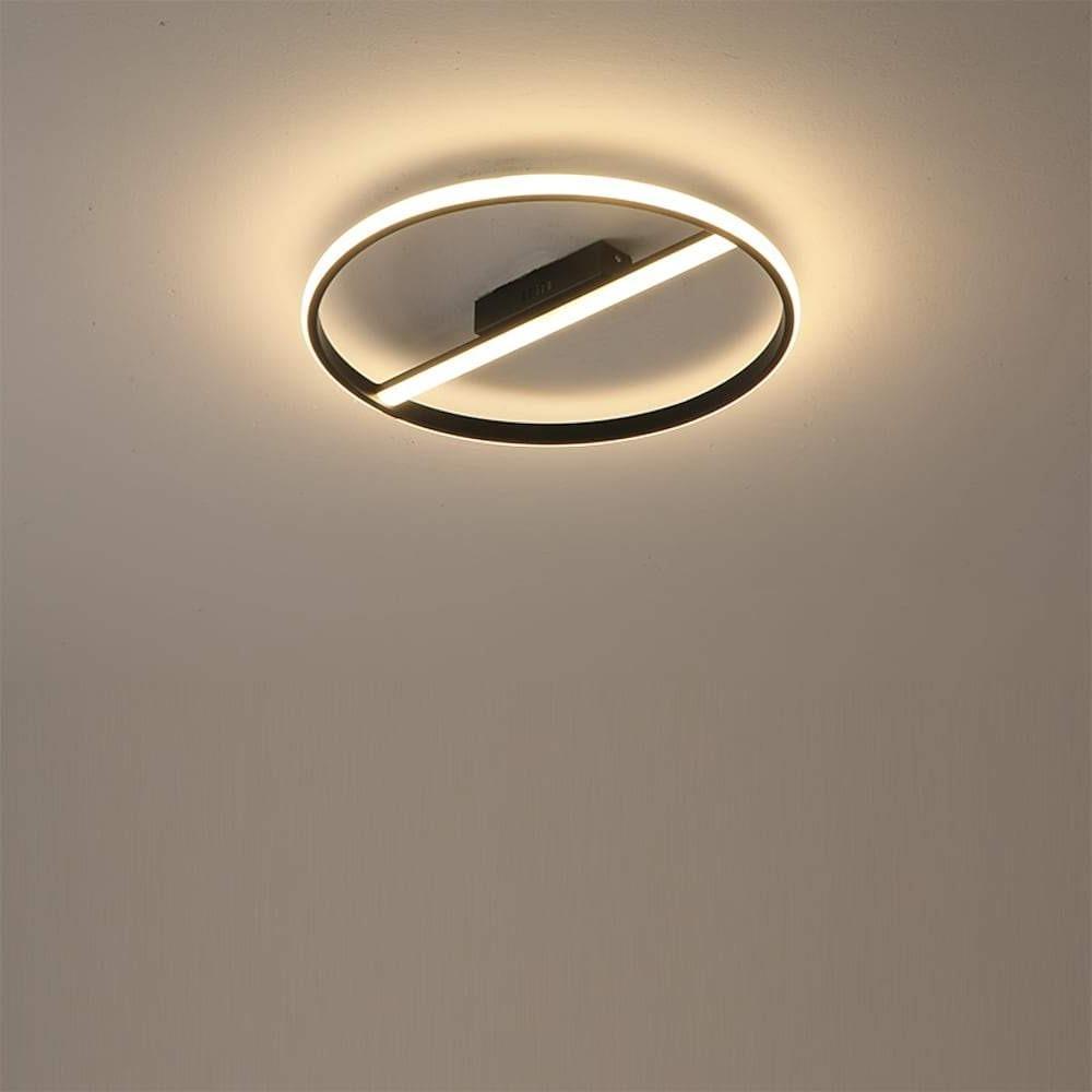Modern Circle LED Flush Mount Ceiling Light Contemporary Metal 18 Inch Low Profile Fixture