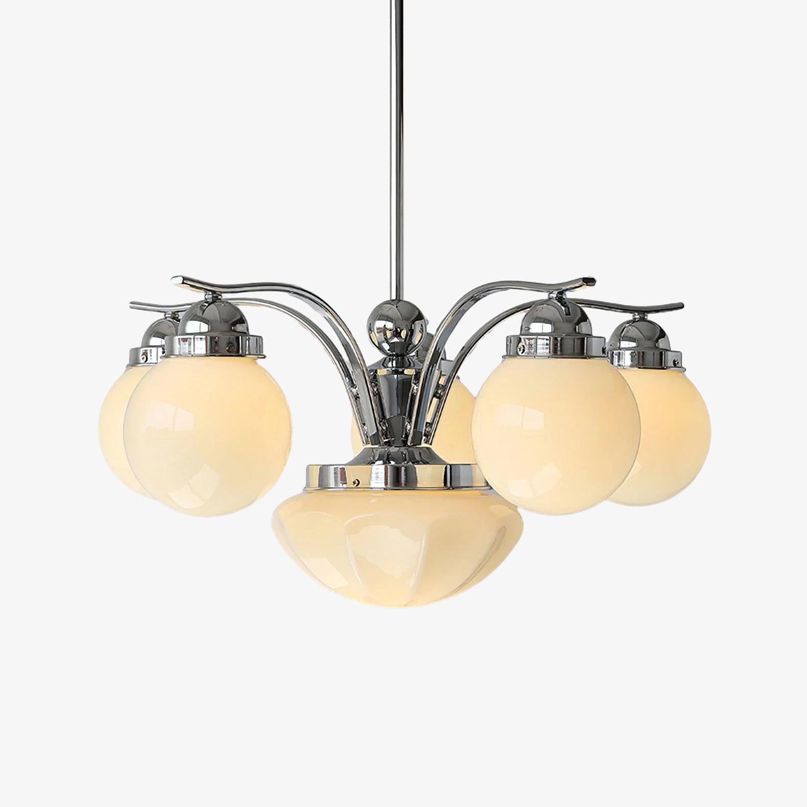 Ryttenberg Modern Globe Glass Chandelier Retro Multi Head Pendant Ceiling Light