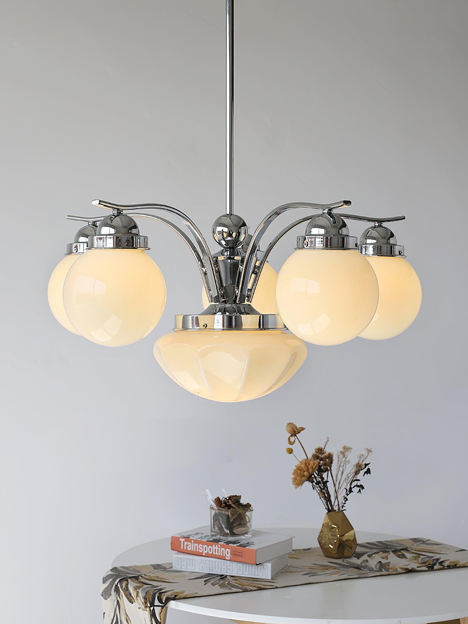 Ryttenberg Modern Globe Glass Chandelier Retro Multi Head Pendant Ceiling Light