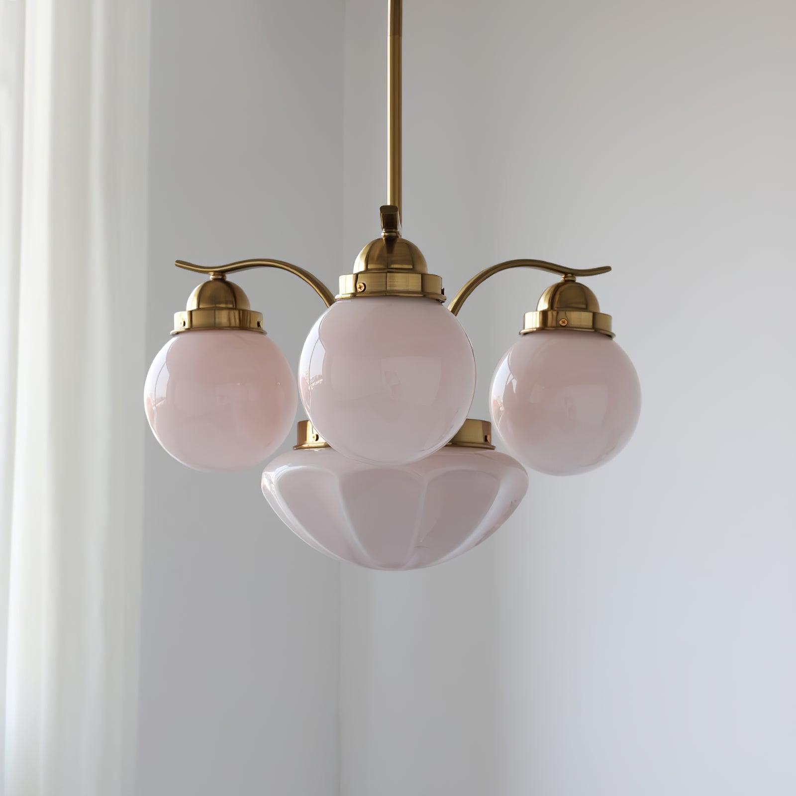 Ryttenberg Modern Globe Glass Chandelier Retro Multi Head Pendant Ceiling Light