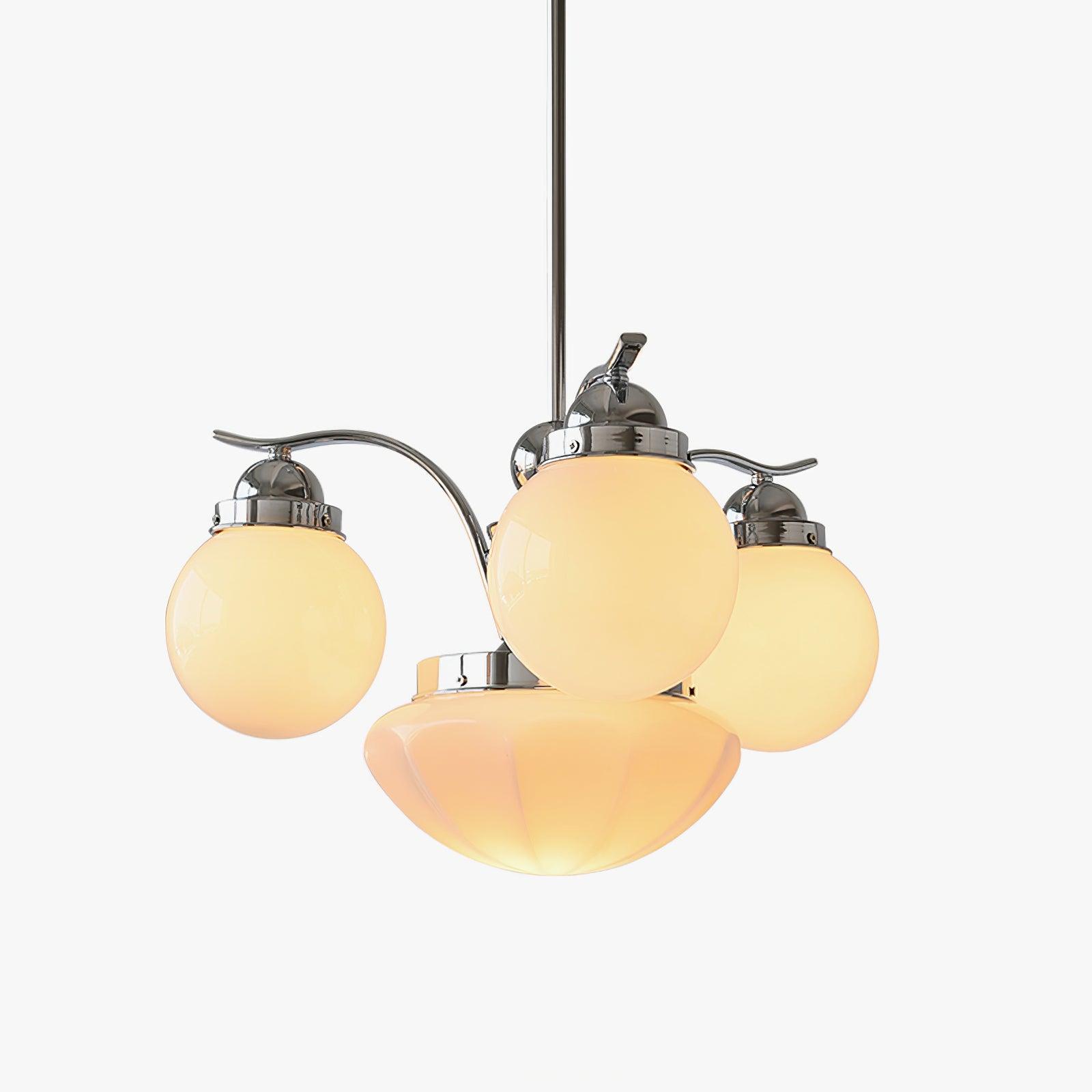 Ryttenberg Modern Globe Glass Chandelier Retro Multi Head Pendant Ceiling Light