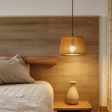 Samantha Wood Slat Pendant Light Natural Wooden Hanging Chandelier for Living Room and Dining Area