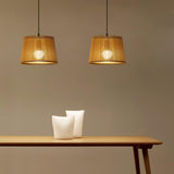 Samantha Wood Slat Pendant Light Natural Wooden Hanging Chandelier for Living Room and Dining Area