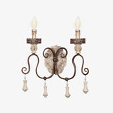 Santa Trinita Vintage Aged Silver Leaf Hand Carved Wood Wall Sconce Light Fixture Set of 2