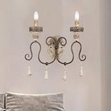 Santa Trinita Vintage Aged Silver Leaf Hand Carved Wood Wall Sconce Light Fixture Set of 2