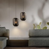 Savannah Smoke Gray Glass Pendant Light with Gold Finish Integrated LED Ceiling Hanging Lamp