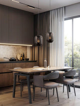 Savannah Smoke Gray Glass Pendant Light with Gold Finish Integrated LED Ceiling Hanging Lamp