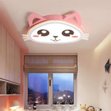 Modern Pink Animal Silhouette Dimmable LED Ceiling Light for Childrens Bedroom Nursery