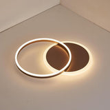Modern 22 Inch Double Ring LED Flush Mount Ceiling Light Fixture for Living Room and Bedroom