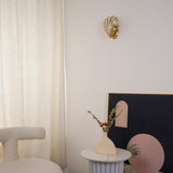 Scalloped Glass Shell Wall Sconce Set of 2 with Brass Finish for Indoor Lighting