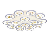 Modern White Flower LED Ceiling Light Dimmable Flush Mount Nordic Bedroom Fixture