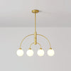 Sculptural Modern Glass Globe Chandelier with Curved Arms Mid Century Sputnik Ceiling Light