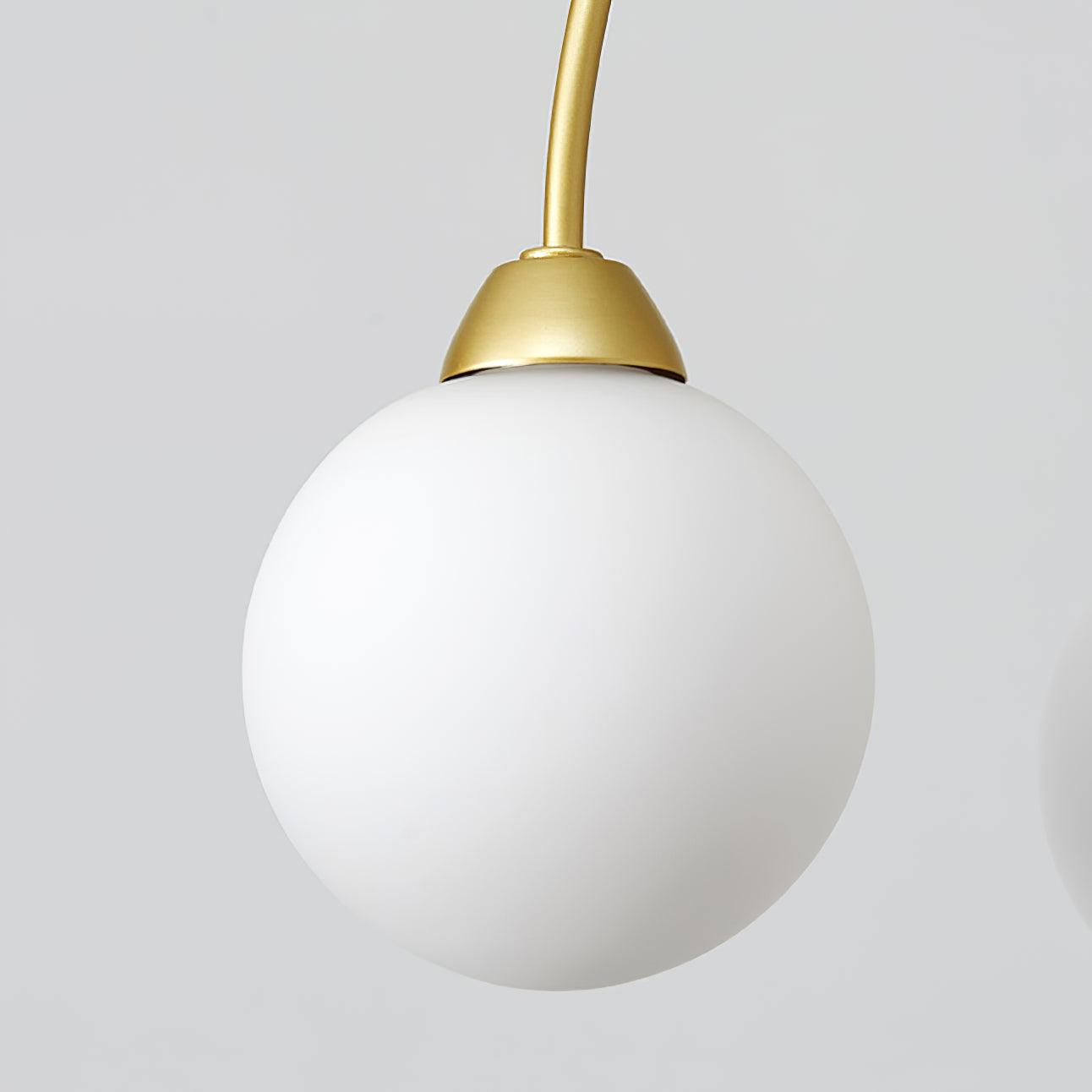 Sculptural Modern Glass Globe Chandelier with Curved Arms Mid Century Sputnik Ceiling Light