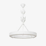 Sculptural White Plaster LED Chandelier Modern Pendant Light Fixture for Elegant Living Spaces