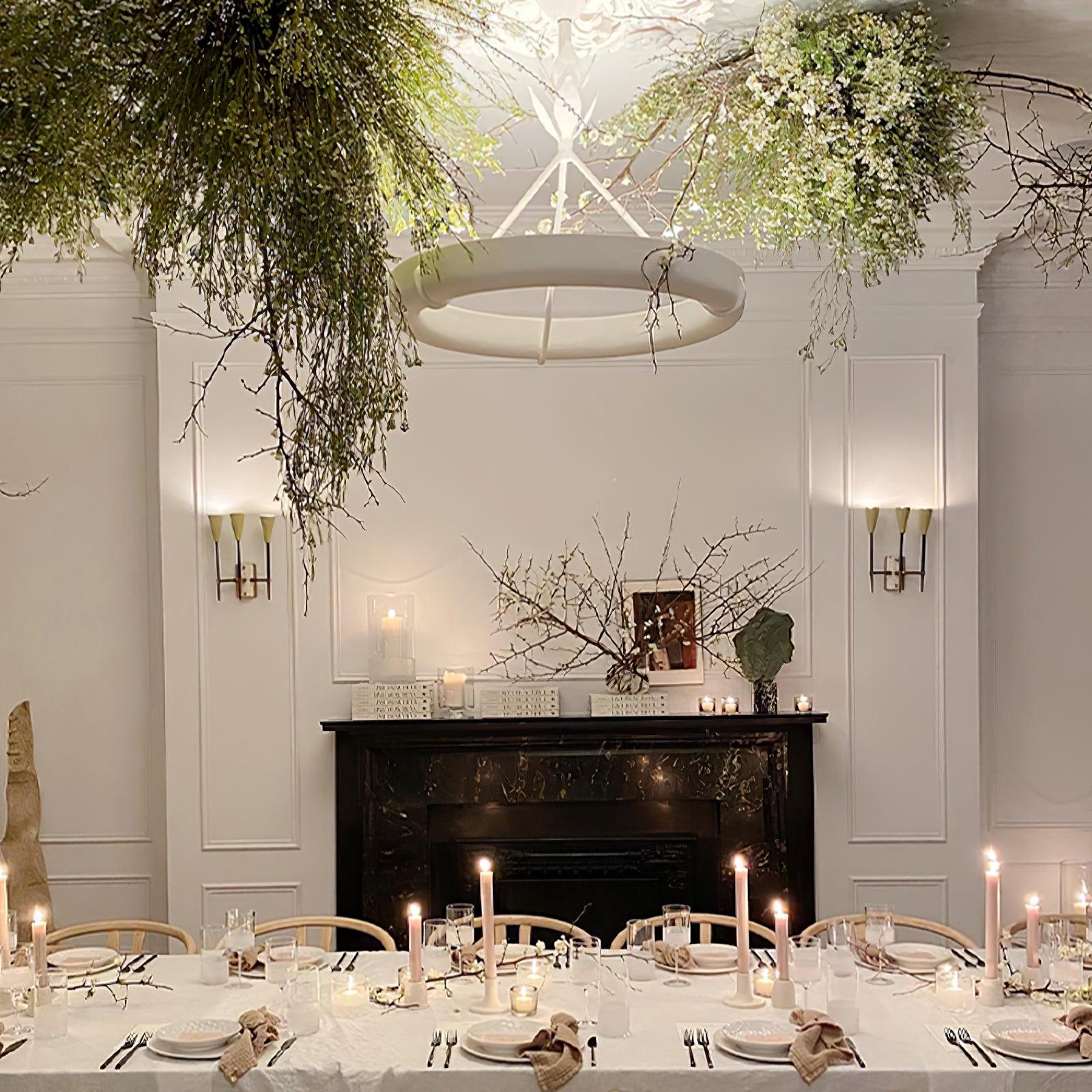Sculptural White Plaster LED Chandelier Modern Pendant Light Fixture for Elegant Living Spaces