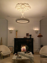 Sculptural White Plaster LED Chandelier Modern Pendant Light Fixture for Elegant Living Spaces