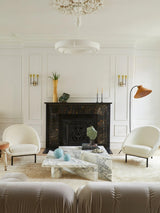 Sculptural White Plaster LED Chandelier Modern Pendant Light Fixture for Elegant Living Spaces
