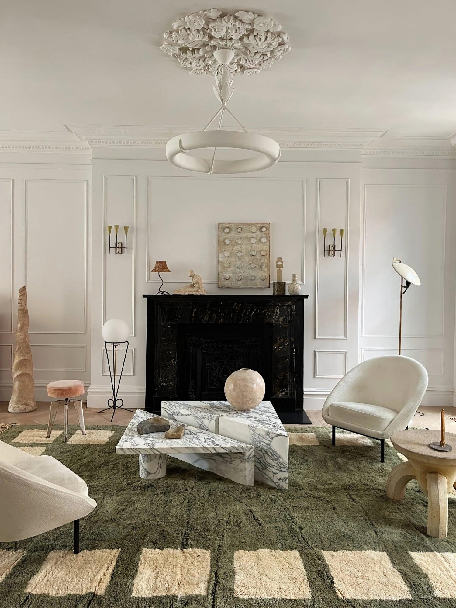 Sculptural White Plaster LED Chandelier Modern Pendant Light Fixture for Elegant Living Spaces